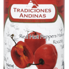 TRADICIONES ANDINAS - PERU -  ENLATADO Rocoto en Lata /Red Hot Peppers Halves -  24 / 20oz - P00131