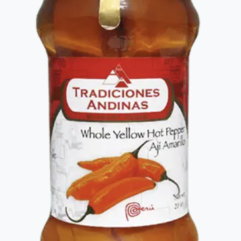 Tradiciones Andinas Aji Amarillo Salmuera /Whole Yellow Hot Pepper /frasco vidrio 20oz x 12